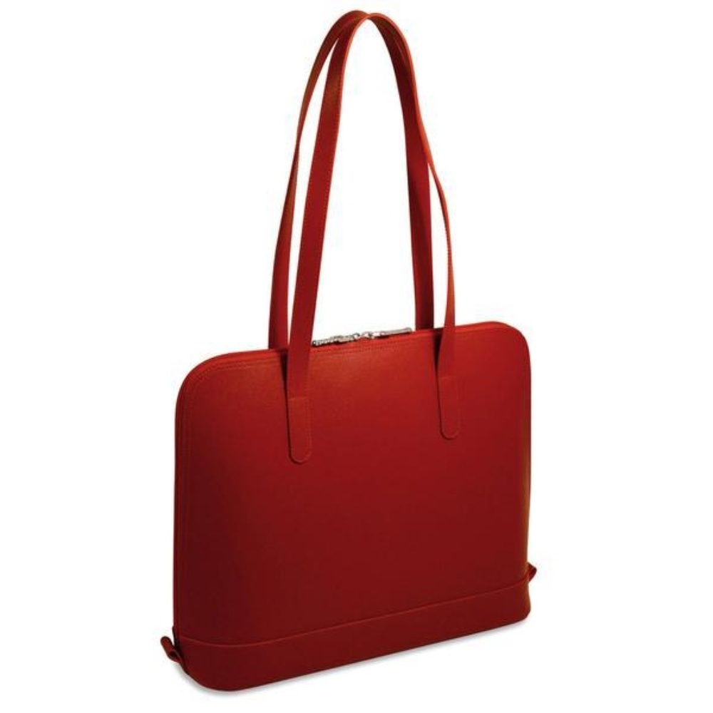 Jack Georges Manhattan Red Leather Tote Bag